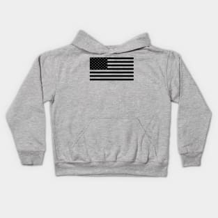 US Flag Black only (Transparent Background) Kids Hoodie